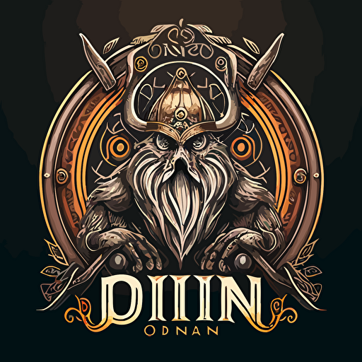 detailed 2D vector logo of Odin