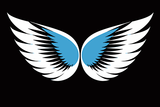 apus apus wings form an inverted v, vector logo, simple, two color, blue, white, black