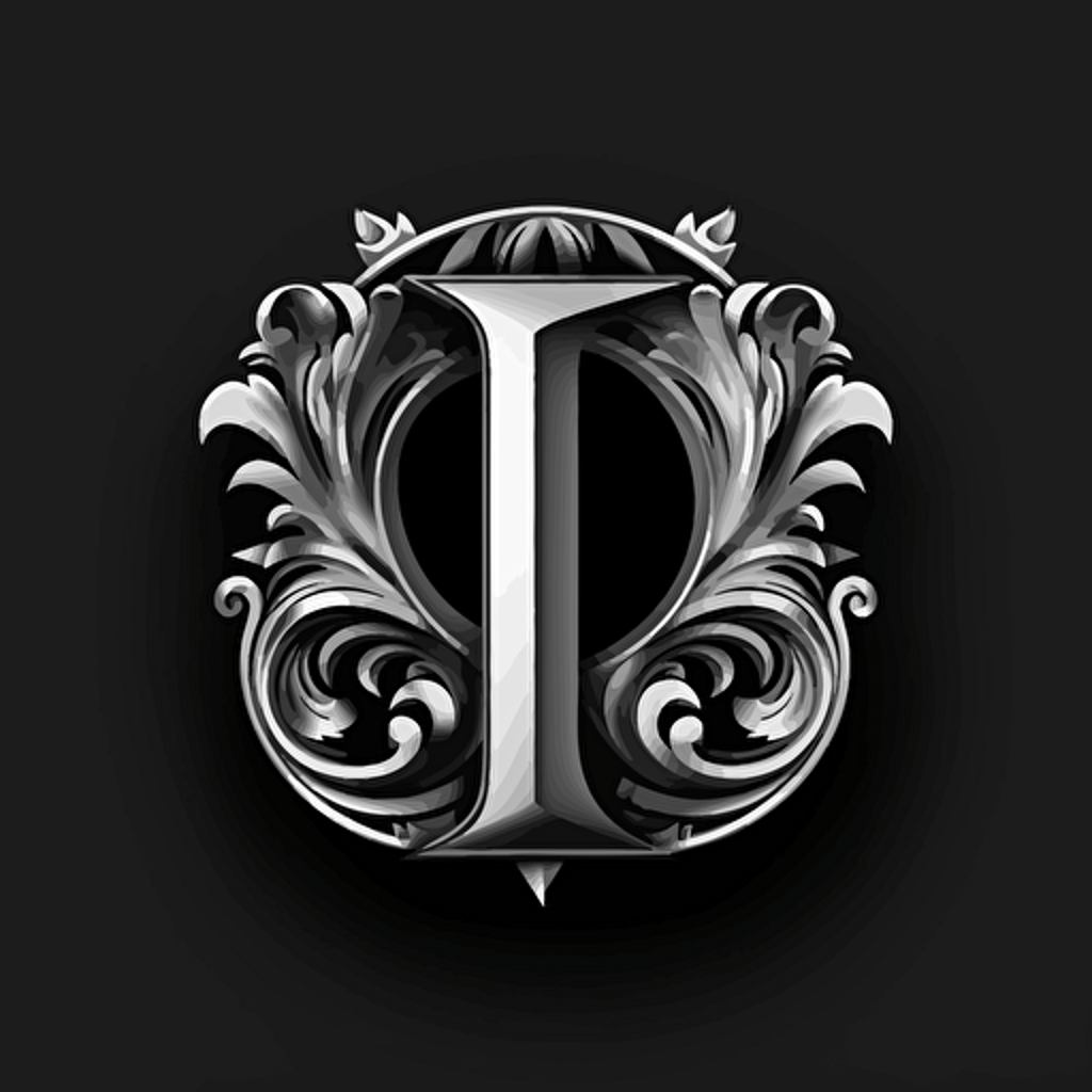 vector, logo, letters D, N, hard shapes, balck and white,