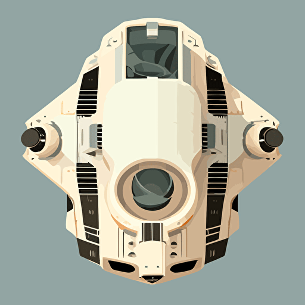 space ship, top-down view, clean, simple, no shadows, vector