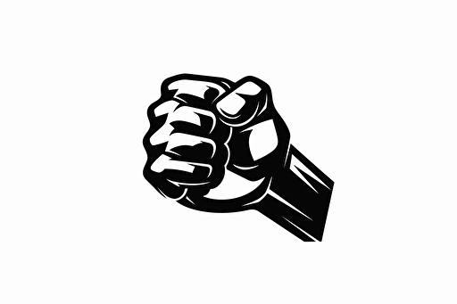 Fist clasp handshake as vector symbol isolated on solid white background, high quality
