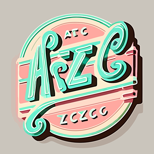 simple, vector art, vector, vector logo, 2d, sign that says "Katz' Co." , Pastel, Neon
