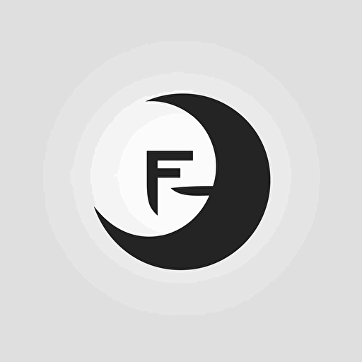 F G lettermark logo, half moon, clean, minimalist, abstract mark logo, vector logo, no background