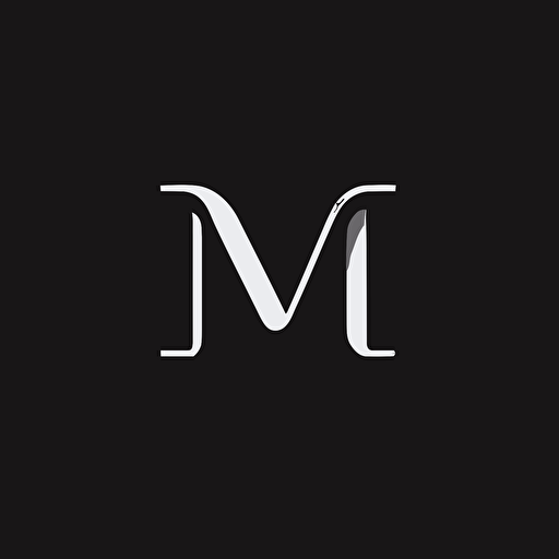 letter M logo negative space, very simple and minimal, flat 2D vector, use negative space
