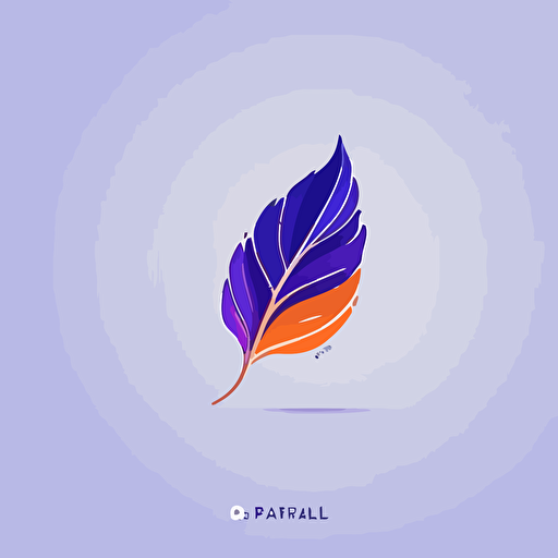 simple minimal logo of digitalized leaf, flat vector logo, blue purple orange gradient, simple minimal, style of Paul Rand