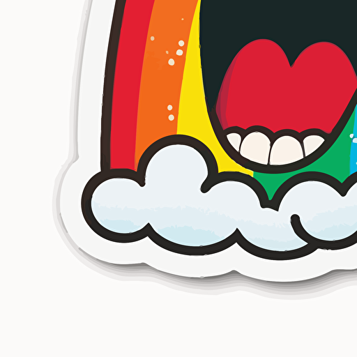 funny rainbow pride sticker, vector, white background