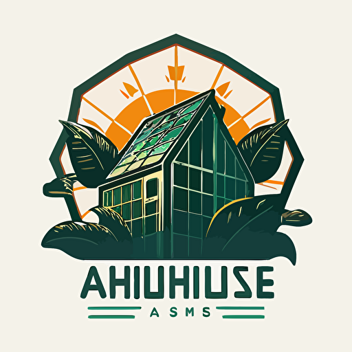 logo for an AI greenhouse company, simple, vector, Solar Punk no text