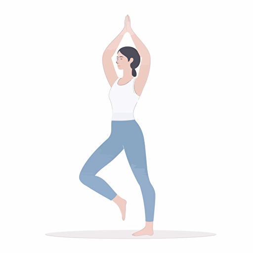 mountain pose yoga posture, web vector style with white background