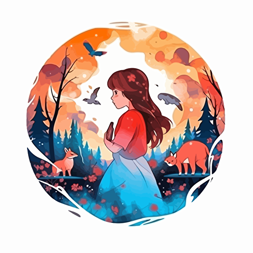 Youtube channel logo, children's story channel about fables, vector logo white background.