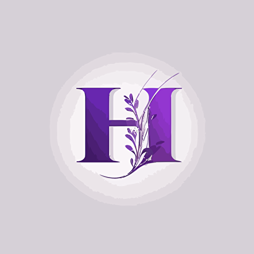 Lettermark logo of 'H', High quality logo design, Vector, Minimal, white background, transparent background, purple color, super simple, illustration