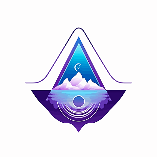 simple vector logo , spiritual developement, white background, blue and purple colors