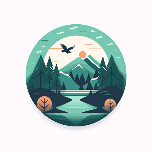 logo for valley, vector flat, PNG, SVG, flat shading, solid white background, mascot, logo, vector illustration, masterwork, 2D, simple, illustrator