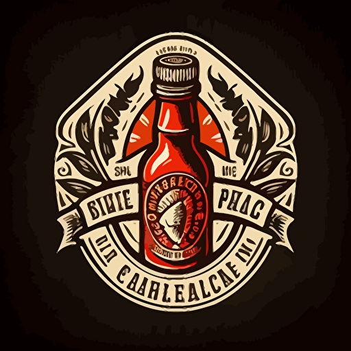 an emblem of a hot sauce company, simple vector..no shading detail