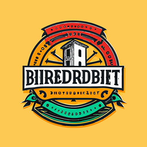 bridgeport simple logo, bright colors, vector