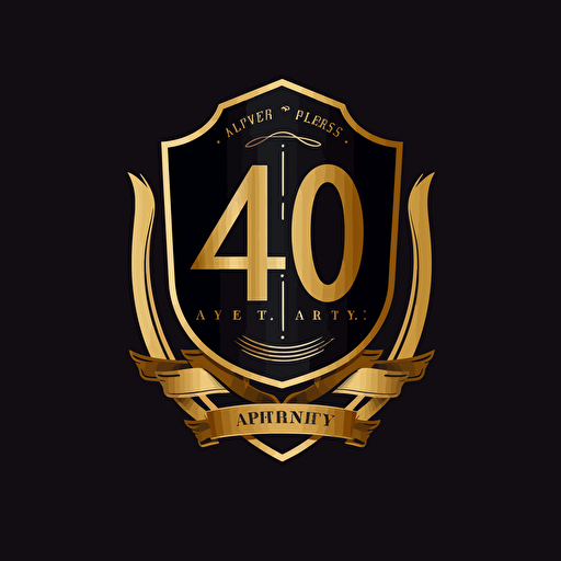 an anerversery logo for a 40 year old man, 2d, vector art, flat desing, modern style