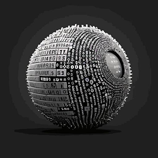 binary logo minimalistic in a sphere, vector based