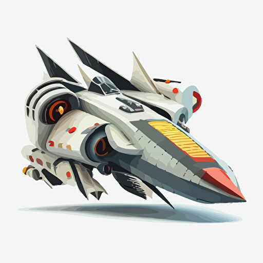 spaceship, vector, white background