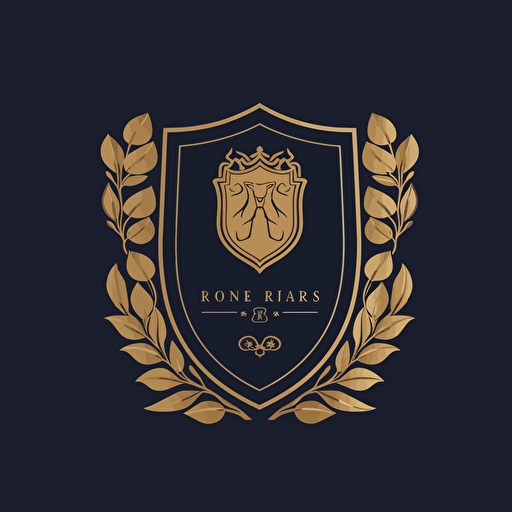 a minimal gold foil illustrative vector coat of arms for an appliance company