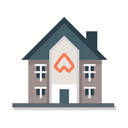 flat logo of a modern house do not use the color white in the logo, vector style on white background