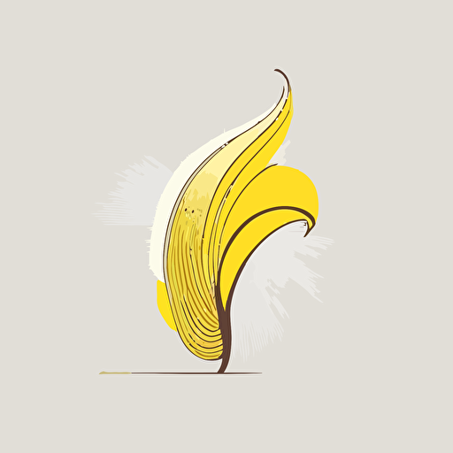 minimal line logo of a banana, vector