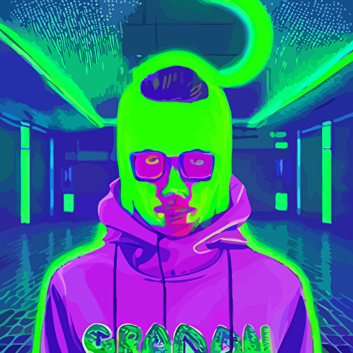 green snake hoodie portrait vaporwave synthwave neon vector graphics cinematic volumetric lighting f 8 aperture cinematic eastman 5 3 8 4 film