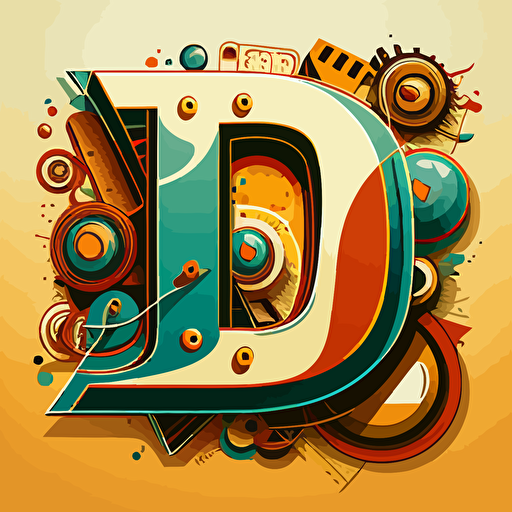 vector with the letter "D" for young people