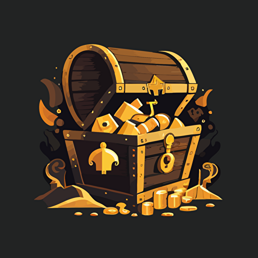 very simplified vector logo of a treasure