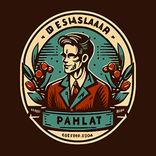2d pharmacist logo incorporating a pill in the design flat emblem vector cartoon