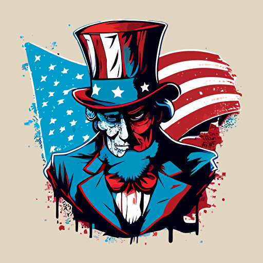 Uncle sam doodle vector ilustration