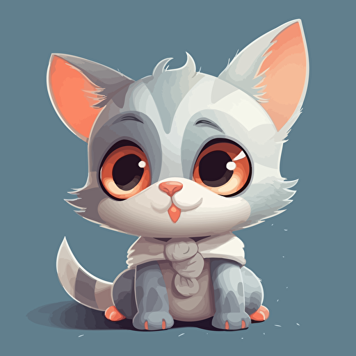 design, super cute baby pixar style kitten, vector