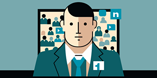 flat vector image, linkedin lead generation, no text, (no people)