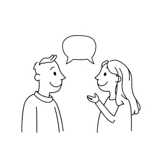 two people talking with chat 