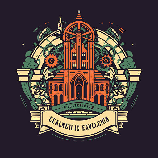 a vector logo design for a engineering college no background