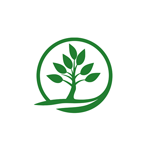 logo for garden company, green color, vector style, logo style, white background, png