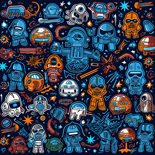 star wars wallpaper doodle vector ilustration