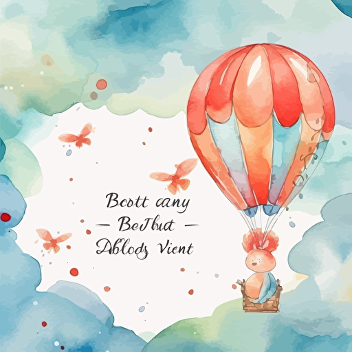 baby shower invitation, watercolor, vector