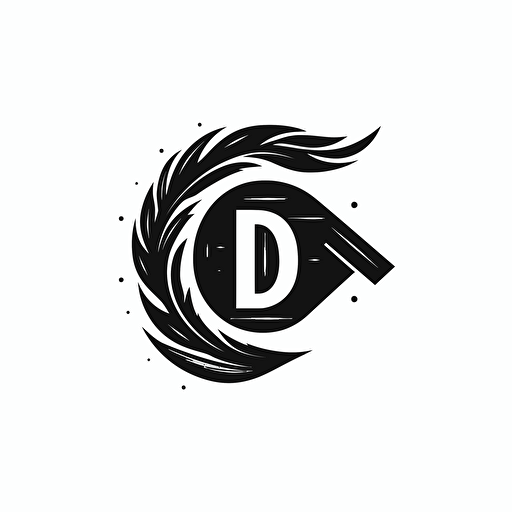 combine letters D and N to logo, simple vector, black and white