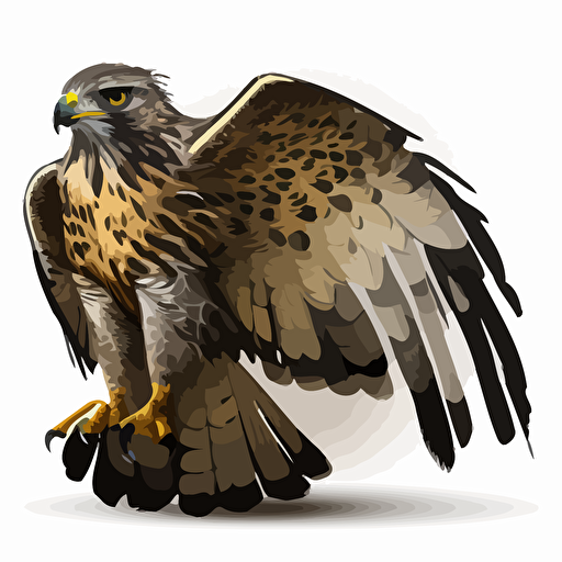 hawk, with wing span, vector,