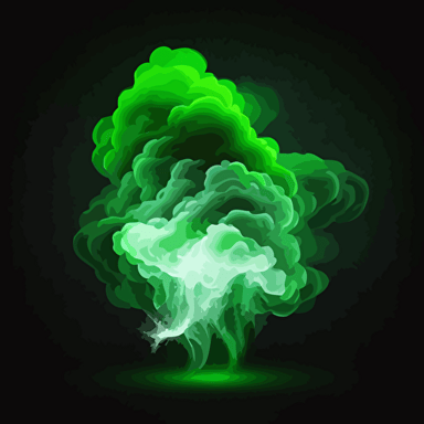 a cloud of light, looks like energy flowing in the air, flowing from left to right, energy flow is green, drawn on transparent background, vector illustration