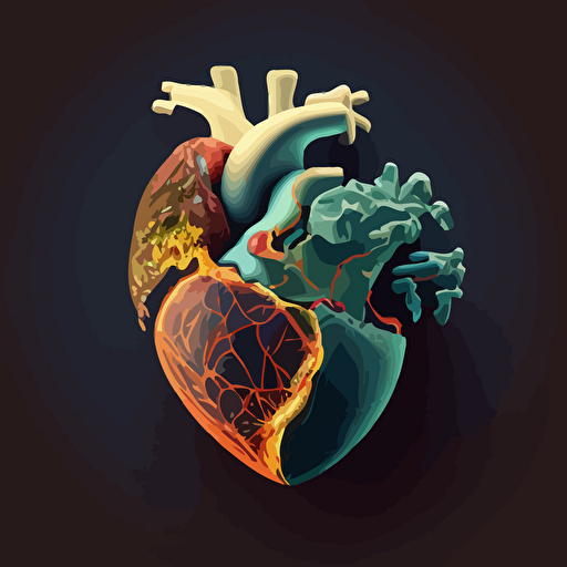 vector illustation of earth merged with a human heart