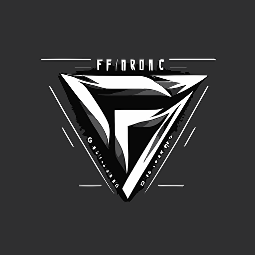 clean vector logo with letters F and C, triangle form