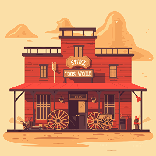 flat vector design of a single story old west saloon