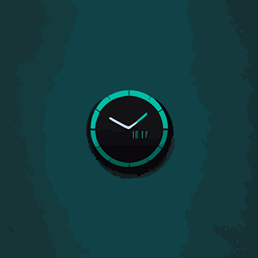 Logo design, No letters include, vector, Modern look, smart Hand watch style, minimalist, round shape, logo make using colours of black, dark teal.
