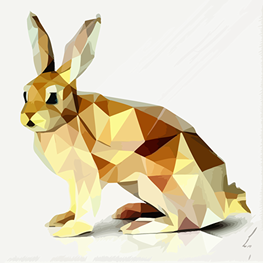 rabbit, vector low polygon, white background, no image noise, no lettering, hyperdetail, maximum detail