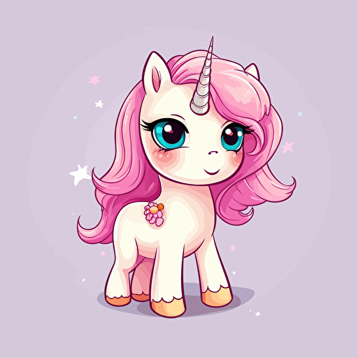 soft cute unicorn cartoon drawing vector v5