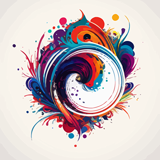 colorful vector art, burst of colorful swirls, splashes of color