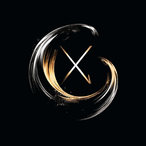 iconic clean pictorial of crescent moon with overlayed text "NOX", black vector, white background