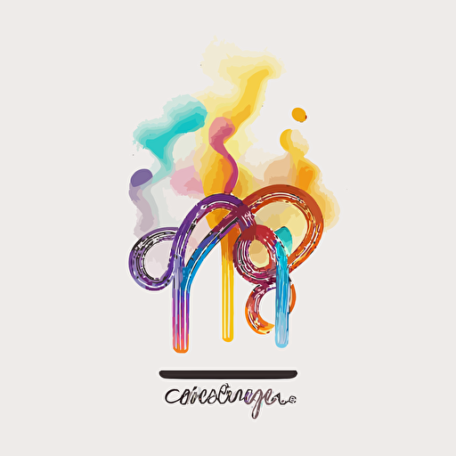 minimalist logo, vectorial, colorful, cooking churros in gas fog, on white background