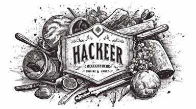logo, butcher, white background, vector, name of brand "Häcker",