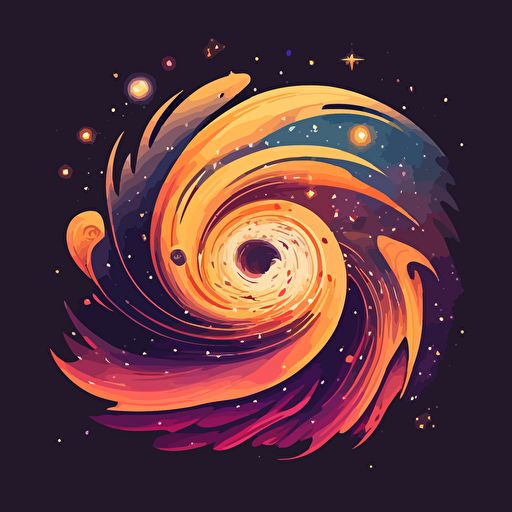 animated galaxy, illustration, vector, duolingo style